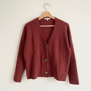 Madewell Rust Brown Cropped Cardigan Sweater